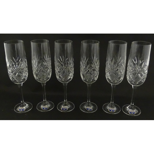 339 - A boxed set of six Bohemia Crystal wine glasses, each approx 7