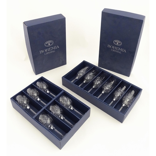 339 - A boxed set of six Bohemia Crystal wine glasses, each approx 7