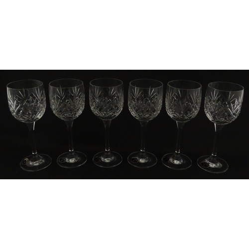 339 - A boxed set of six Bohemia Crystal wine glasses, each approx 7