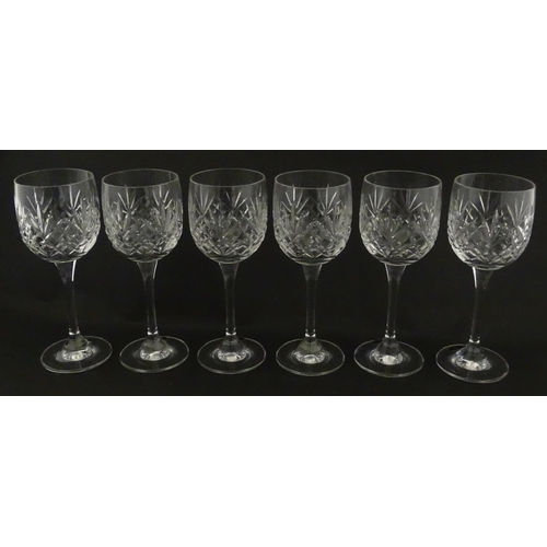 339 - A boxed set of six Bohemia Crystal wine glasses, each approx 7