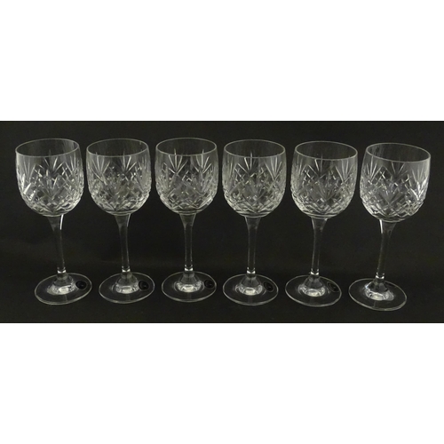 339 - A boxed set of six Bohemia Crystal wine glasses, each approx 7