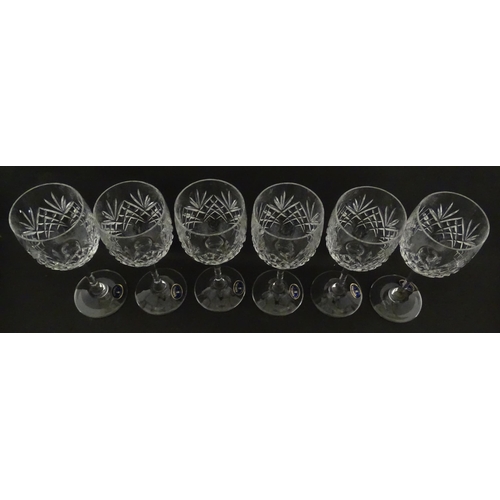 339 - A boxed set of six Bohemia Crystal wine glasses, each approx 7