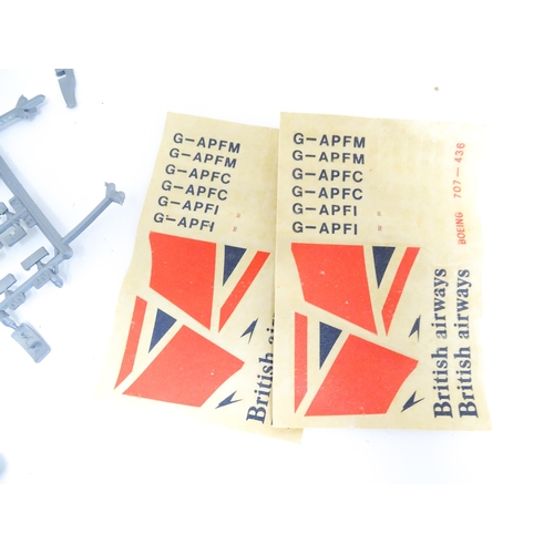 1184 - Toys: A Keil Kraft Chief model aeroplane / glider kit. Together with an Airfix British Airways Boein... 