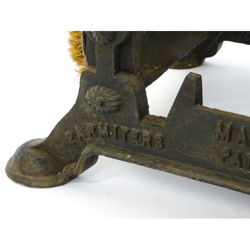 1590 - A Victorian boot scraper, inscribed 'Major patent, Parmiters, Tisbury No.1'. Measuring 16