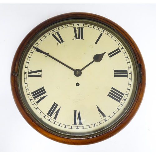 1654 - A 19thC mahogany cased wall clock with 12