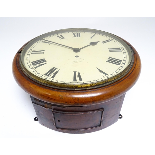 1654 - A 19thC mahogany cased wall clock with 12