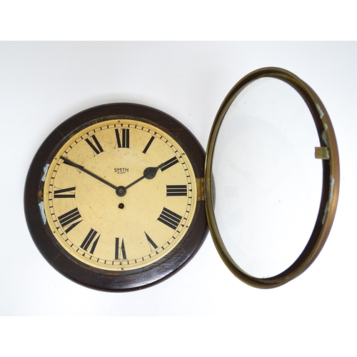 1660 - A Smith 8 day clock wall clock, the 12