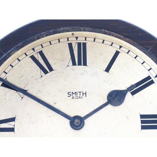 1660 - A Smith 8 day clock wall clock, the 12