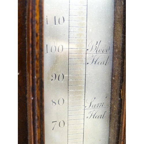 1667 - A mahogany cased  barometer with inlaid satinwood floral and shell detail, the dial signed G Volante... 