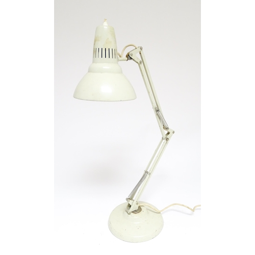 1680 - A vintage white angle poise style desk light by 1001 Lamps / Thousand & One Lamps, also stamped Norw... 