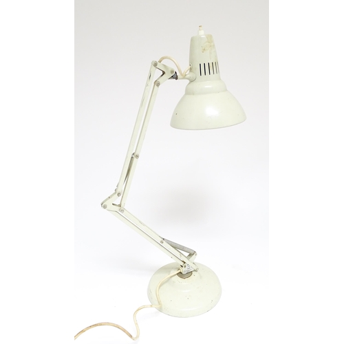 1680 - A vintage white angle poise style desk light by 1001 Lamps / Thousand & One Lamps, also stamped Norw... 