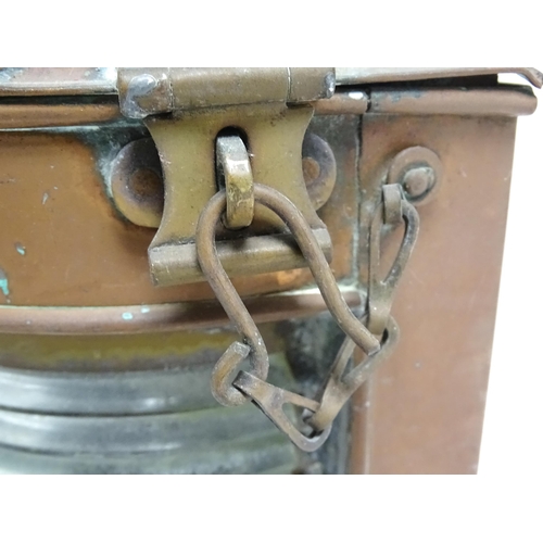 1687 - Nautical / Maritime Interest: Two vintage copper stern and port lights / Navigation lights. Marked w... 