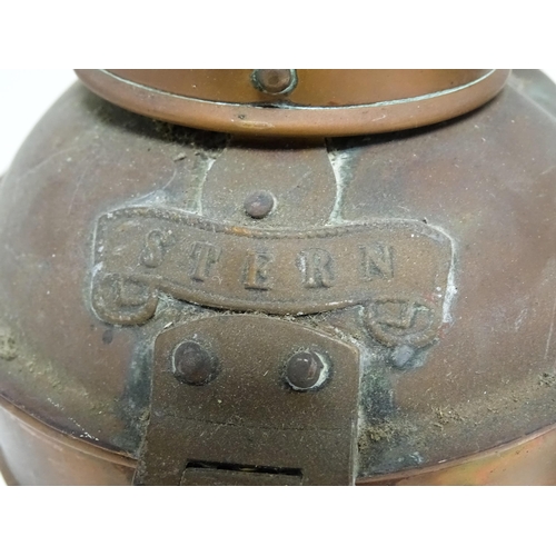 1687 - Nautical / Maritime Interest: Two vintage copper stern and port lights / Navigation lights. Marked w... 