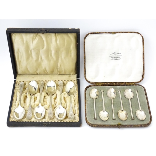 654 - A set of six silver seal top teaspoons hallmarked Sheffield 1924, maker Cooper Brothers & Sons Ltd. ... 