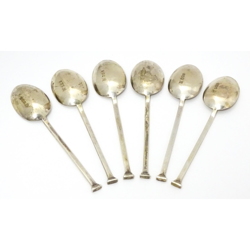 654 - A set of six silver seal top teaspoons hallmarked Sheffield 1924, maker Cooper Brothers & Sons Ltd. ... 