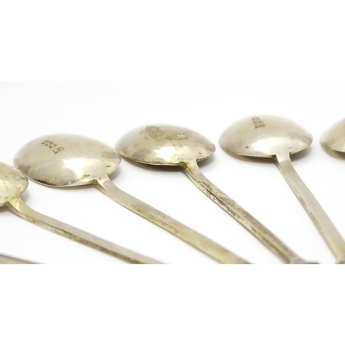 654 - A set of six silver seal top teaspoons hallmarked Sheffield 1924, maker Cooper Brothers & Sons Ltd. ... 