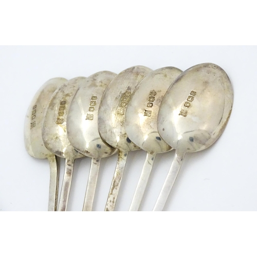 654 - A set of six silver seal top teaspoons hallmarked Sheffield 1924, maker Cooper Brothers & Sons Ltd. ... 