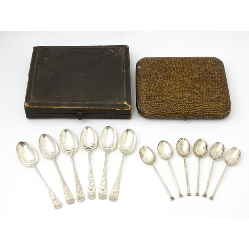 654 - A set of six silver seal top teaspoons hallmarked Sheffield 1924, maker Cooper Brothers & Sons Ltd. ... 