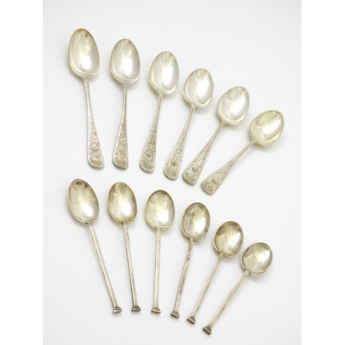 654 - A set of six silver seal top teaspoons hallmarked Sheffield 1924, maker Cooper Brothers & Sons Ltd. ... 