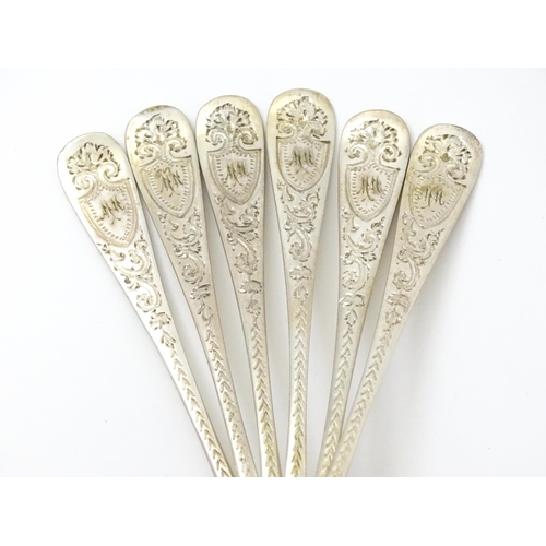 654 - A set of six silver seal top teaspoons hallmarked Sheffield 1924, maker Cooper Brothers & Sons Ltd. ... 