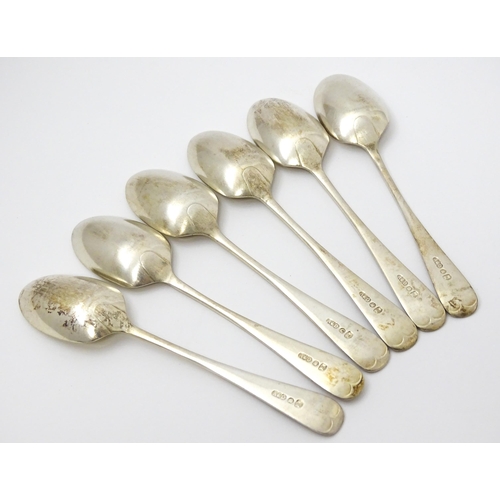 654 - A set of six silver seal top teaspoons hallmarked Sheffield 1924, maker Cooper Brothers & Sons Ltd. ... 