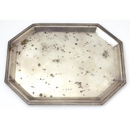 674 - An Art Deco silver tray hallmarked Birmingham 1926, maker Alexander Clark & Co. Ltd. Approx. 12