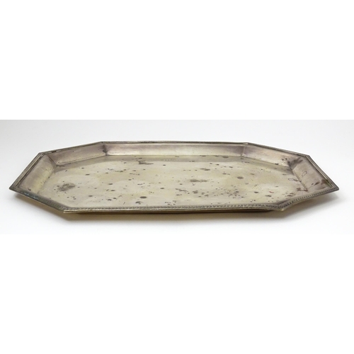 674 - An Art Deco silver tray hallmarked Birmingham 1926, maker Alexander Clark & Co. Ltd. Approx. 12