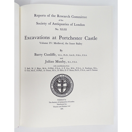 2452 - Books: Excavations at Portchester Castle, Volumes 1 - 5, by Barry Cunliffe. Published by The Society... 