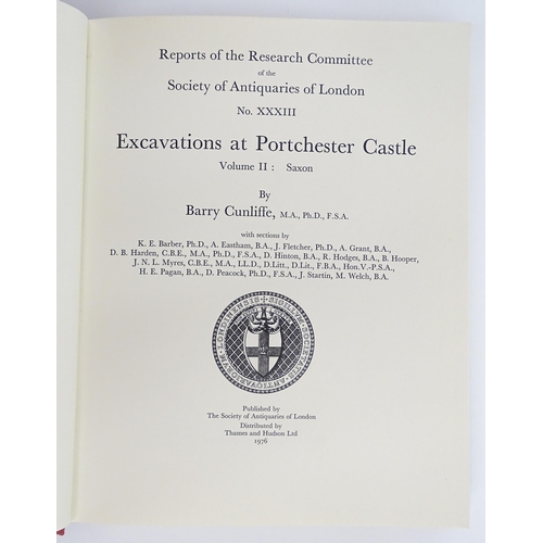 2452 - Books: Excavations at Portchester Castle, Volumes 1 - 5, by Barry Cunliffe. Published by The Society... 