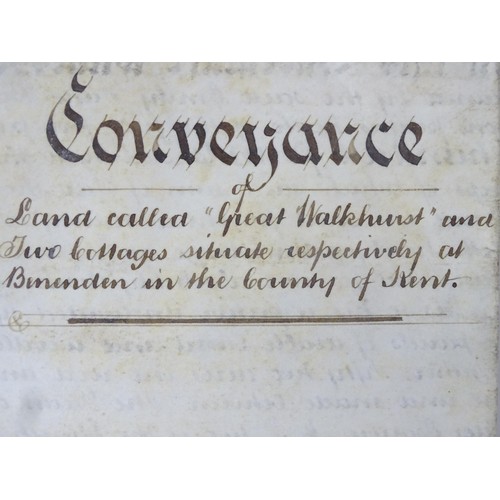 2486 - Kent local interest : a quantity of 17thC and later indentures, conveyance documents and ephemera fr... 