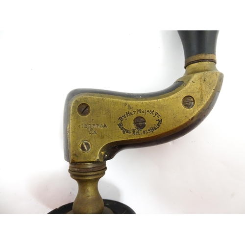 1405 - A Victorian William Marples & Co. brass and ebony Hibernia Works Sheffield Ultimatum Framed Brace / ... 