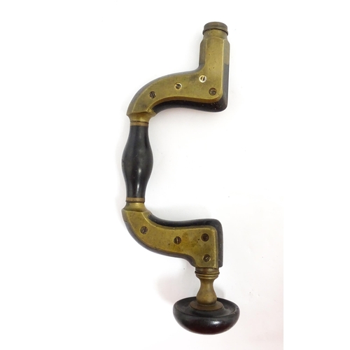 1405 - A Victorian William Marples & Co. brass and ebony Hibernia Works Sheffield Ultimatum Framed Brace / ... 