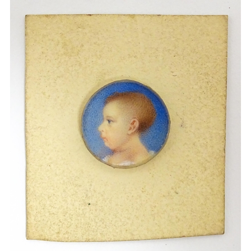 1415 - A pair of 19thC watercolour portrait miniatures depicting husband and wife, the gentleman wearing a ... 