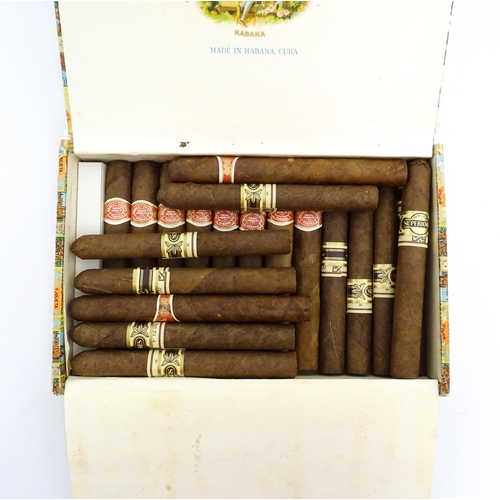 1437 - Cuban Cigars : a Romeo y Julieta box containing ten Mercator Superiores cigars, eight Romeo y Juliet... 