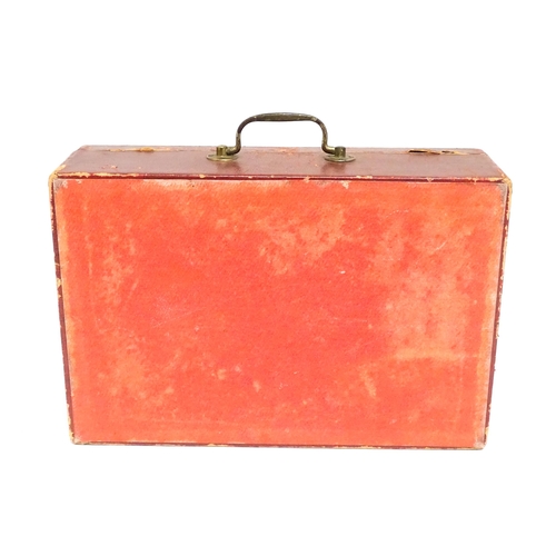 1496 - An early 20thC British government despatch box, the red leather exterior with gold tooled George V c... 