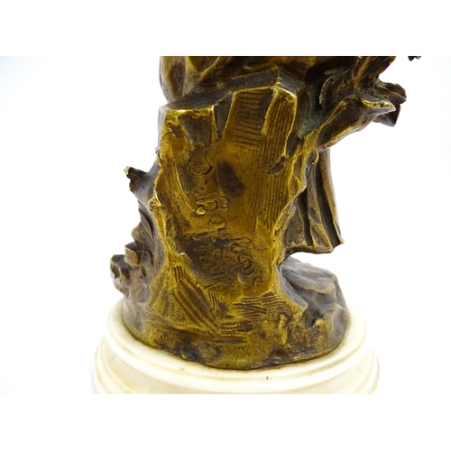 1503 - A late 18thC Continental bronze sculpture modelled as a young lady with a broken vase at her feet. M... 