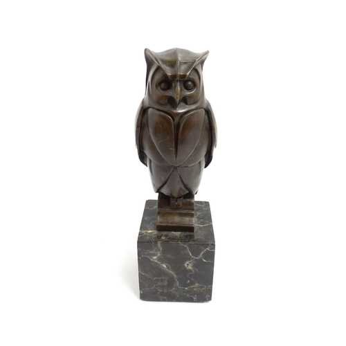 1539 - A late 20thC French bronze sculpture modelled as an owl, signed Altdorp, with Bronze Garanti Paris J... 