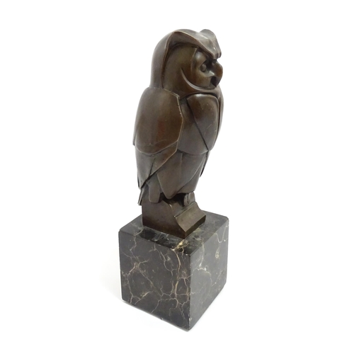 1539 - A late 20thC French bronze sculpture modelled as an owl, signed Altdorp, with Bronze Garanti Paris J... 