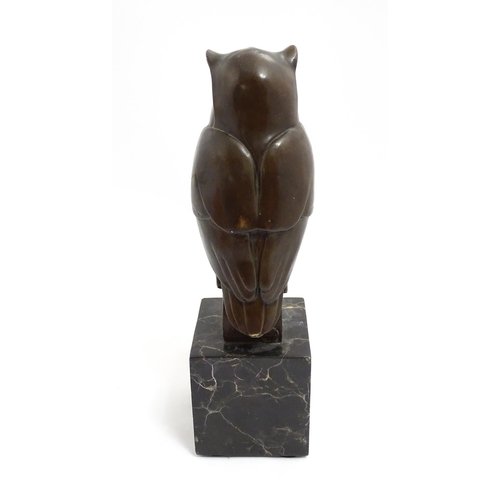 1539 - A late 20thC French bronze sculpture modelled as an owl, signed Altdorp, with Bronze Garanti Paris J... 