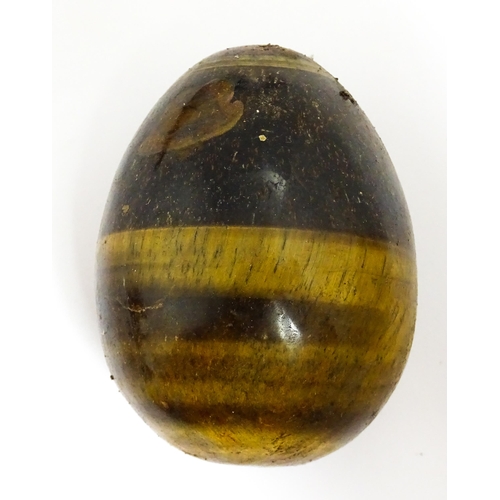 1458 - Natural History / Geology Interest: A quantity of assorted polished hardstone specimen eggs, example... 