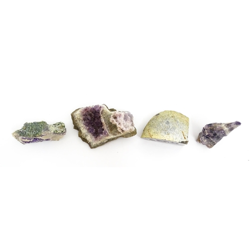 1463 - Natural History / Geology Interest: Seven assorted amethyst crystal geode specimens. Largest approx.... 