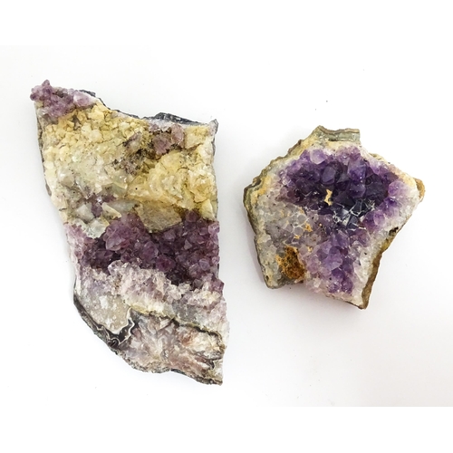 1463 - Natural History / Geology Interest: Seven assorted amethyst crystal geode specimens. Largest approx.... 