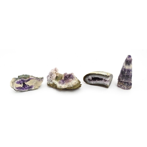 1463 - Natural History / Geology Interest: Seven assorted amethyst crystal geode specimens. Largest approx.... 