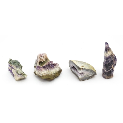 1463 - Natural History / Geology Interest: Seven assorted amethyst crystal geode specimens. Largest approx.... 