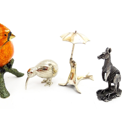 1466 - A quantity of assorted 20thC cast models of animals to include Australian koala, kangaroo, platypus,... 