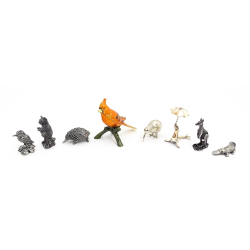 1466 - A quantity of assorted 20thC cast models of animals to include Australian koala, kangaroo, platypus,... 