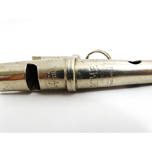 1467 - A mid 20thC J. Hudson & Co Acme combination sheepdog whistle, stamped 'G D C' with polished steel fi... 