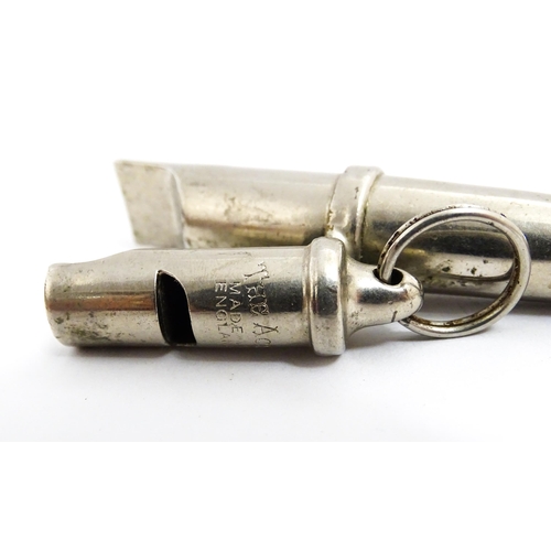 1467 - A mid 20thC J. Hudson & Co Acme combination sheepdog whistle, stamped 'G D C' with polished steel fi... 