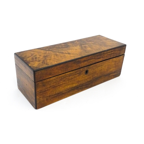 1470 - A late 19th / early 20thC walnut glove box of rectangular form. Approx. 11 3/4