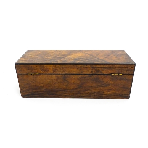 1470 - A late 19th / early 20thC walnut glove box of rectangular form. Approx. 11 3/4